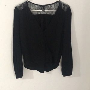 Loose fitting, black V-neck, Forever 21 top